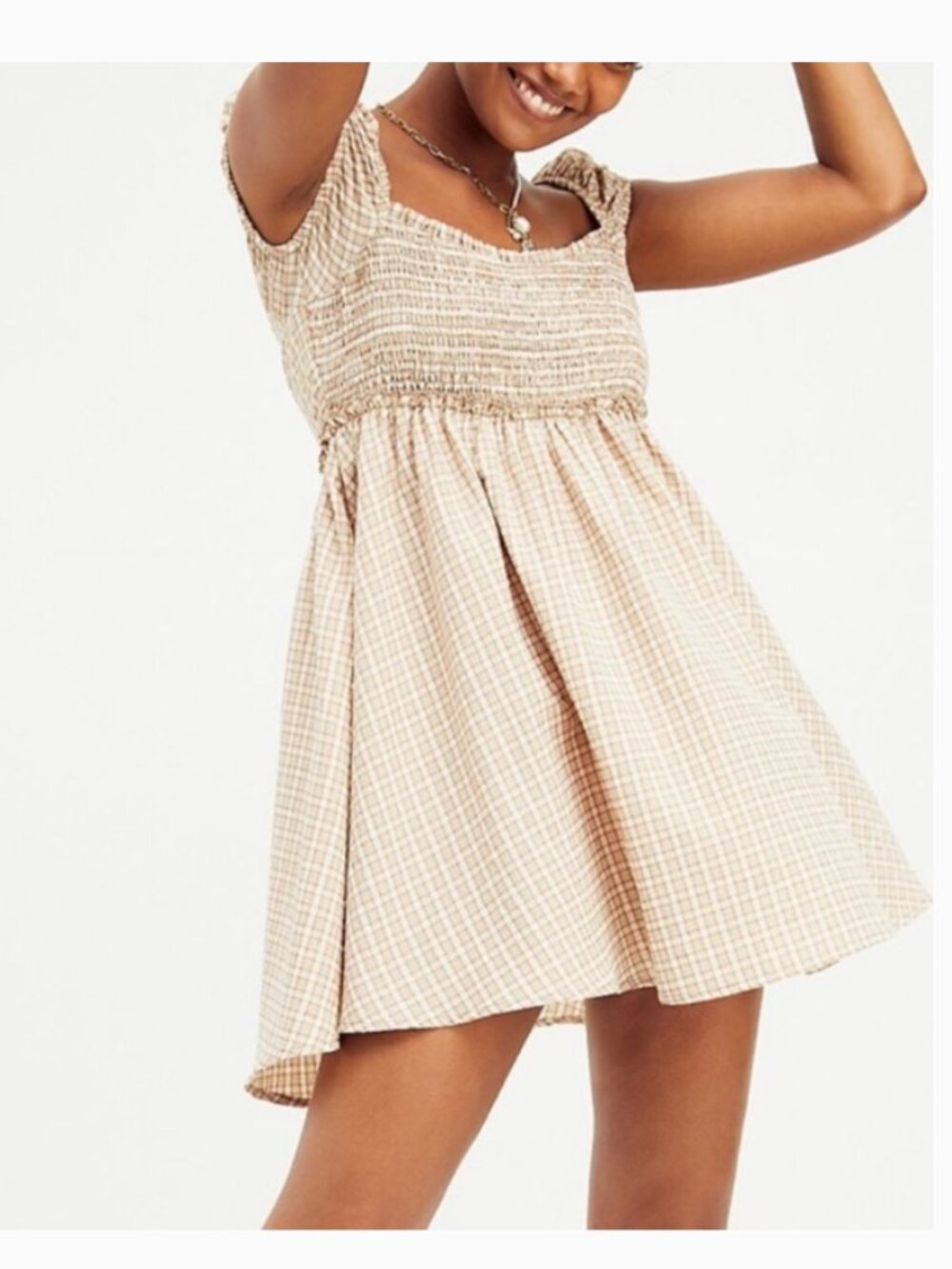 Free People Daphne Novelty Plaid Mini Dress Size Large New With Tags